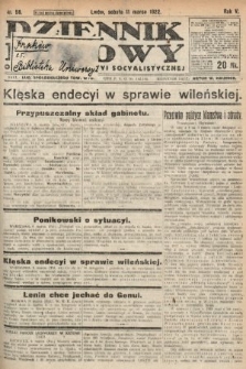 Dziennik Ludowy : organ Polskiej Partyi Socyalistycznej. 1922, nr 58