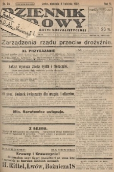 Dziennik Ludowy : organ Polskiej Partyi Socyalistycznej. 1922, nr 74