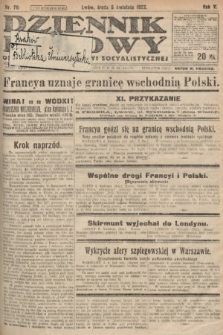 Dziennik Ludowy : organ Polskiej Partyi Socyalistycznej. 1922, nr 76