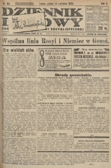 Dziennik Ludowy : organ Polskiej Partyi Socyalistycznej. 1922, nr 84