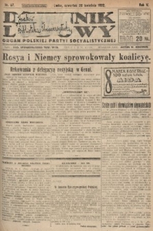 Dziennik Ludowy : organ Polskiej Partyi Socyalistycznej. 1922, nr 87