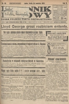 Dziennik Ludowy : organ Polskiej Partyi Socyalistycznej. 1922, nr 92
