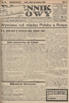 Dziennik Ludowy : organ Polskiej Partyi Socyalistycznej. 1922, nr 94