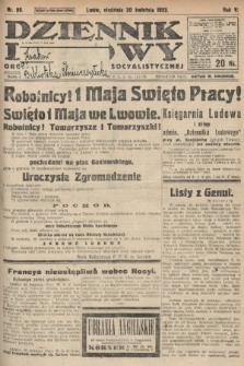 Dziennik Ludowy : organ Polskiej Partyi Socyalistycznej. 1922, nr 96