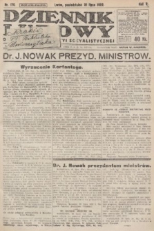 Dziennik Ludowy : organ Polskiej Partyi Socyalistycznej. 1922, nr 170