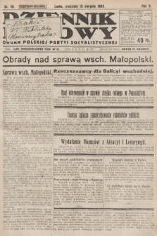 Dziennik Ludowy : organ Polskiej Partyi Socyalistycznej. 1922, nr 181