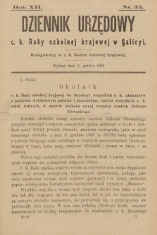Dziennik Urzędowy c. k. Rady Szkolnej Krajowej w Galicyi. 1908, nr 33