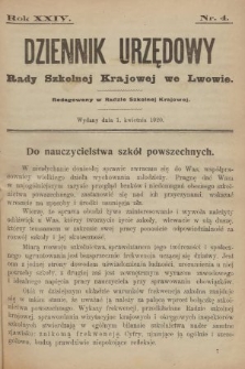 Dziennik Urzędowy Rady Szkolnej Krajowej we Lwowie. 1920, nr 4