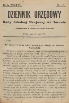 Dziennik Urzędowy Rady Szkolnej Krajowej we Lwowie. 1920, nr 6
