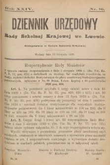Dziennik Urzędowy Rady Szkolnej Krajowej we Lwowie. 1920, nr 16
