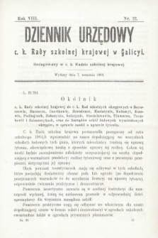 Dziennik Urzędowy c. k. Rady Szkolnej Krajowej w Galicyi. 1904, nr 22