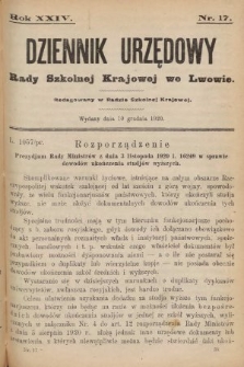 Dziennik Urzędowy Rady Szkolnej Krajowej we Lwowie. 1920, nr 17