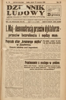 Dziennik Ludowy : organ Polskiej Partji Socjalistycznej. 1930, nr 94