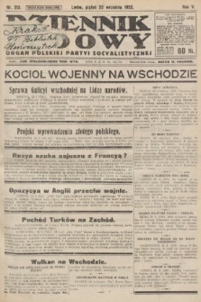 Dziennik Ludowy : organ Polskiej Partyi Socyalistycznej. 1922, nr 213