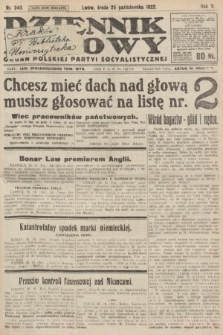 Dziennik Ludowy : organ Polskiej Partyi Socyalistycznej. 1922, nr 240