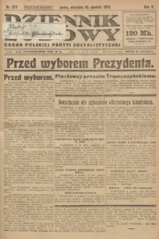 Dziennik Ludowy : organ Polskiej Partyi Socyalistycznej. 1922, nr 277