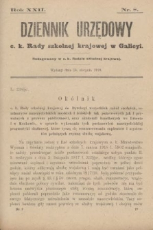 Dziennik Urzędowy c.k. Rady szkolnej krajowej w Galicyi. 1918, nr 8