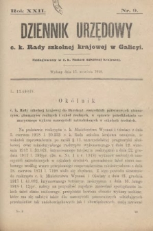 Dziennik Urzędowy c.k. Rady szkolnej krajowej w Galicyi. 1918, nr 9