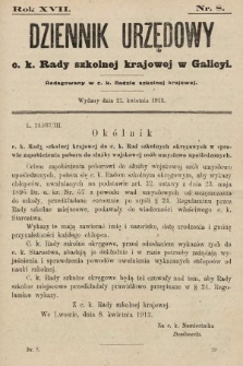 Dziennik Urzędowy c. k. Rady szkolnej krajowej w Galicyi. 1913, nr 8