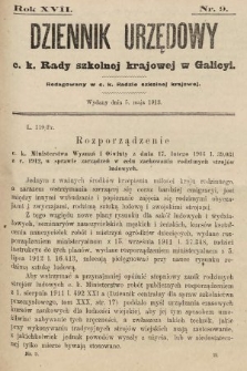 Dziennik Urzędowy c. k. Rady szkolnej krajowej w Galicyi. 1913, nr 9