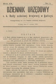 Dziennik Urzędowy c. k. Rady szkolnej krajowej w Galicyi. 1905, nr 1