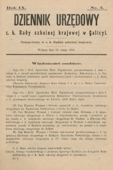 Dziennik Urzędowy c. k. Rady szkolnej krajowej w Galicyi. 1905, nr 5