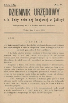 Dziennik Urzędowy c. k. Rady szkolnej krajowej w Galicyi. 1905, nr 6