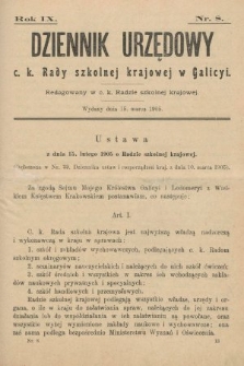 Dziennik Urzędowy c. k. Rady szkolnej krajowej w Galicyi. 1905, nr 8