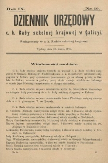 Dziennik Urzędowy c. k. Rady szkolnej krajowej w Galicyi. 1905, nr 10