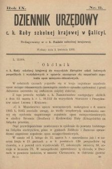 Dziennik Urzędowy c. k. Rady szkolnej krajowej w Galicyi. 1905, nr 11