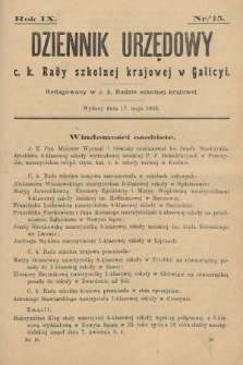 Dziennik Urzędowy c. k. Rady szkolnej krajowej w Galicyi. 1905, nr 15