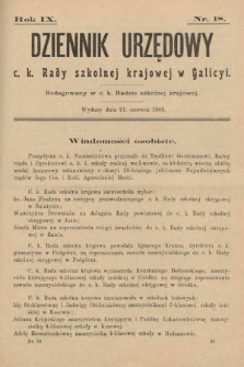 Dziennik Urzędowy c. k. Rady szkolnej krajowej w Galicyi. 1905, nr 18