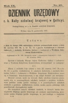 Dziennik Urzędowy c. k. Rady szkolnej krajowej w Galicyi. 1905, nr 29