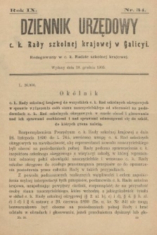 Dziennik Urzędowy c. k. Rady szkolnej krajowej w Galicyi. 1905, nr 34