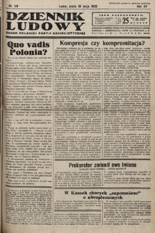 Dziennik Ludowy : organ Polskiej Partij Socjalistycznej. 1932, nr 110