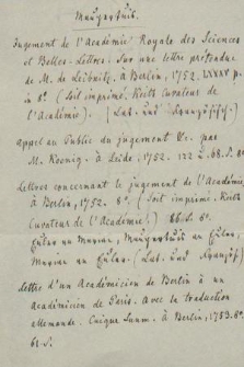 Listy do Johanna H. S. Formeya i inne materiały Pierre Louis de Maupertuis