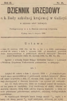 Dziennik Urzędowy C. K. Rady Szkolnej Krajowej w Galicyi w Zakresie Szkół Ludowych. 1898, nr 26