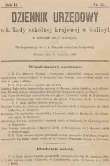 Dziennik Urzędowy C. K. Rady Szkolnej Krajowej w Galicyi w Zakresie Szkół Ludowych. 1898, nr 32
