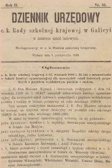 Dziennik Urzędowy C. K. Rady Szkolnej Krajowej w Galicyi w Zakresie Szkół Ludowych. 1898, nr 33