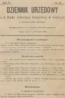 Dziennik Urzędowy C. K. Rady Szkolnej Krajowej w Galicyi w Zakresie Szkół Ludowych. 1898, nr 34
