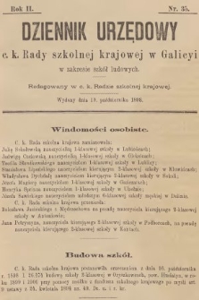 Dziennik Urzędowy C. K. Rady Szkolnej Krajowej w Galicyi w Zakresie Szkół Ludowych. 1898, nr 35