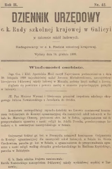 Dziennik Urzędowy C. K. Rady Szkolnej Krajowej w Galicyi w Zakresie Szkół Ludowych. 1898, nr 42