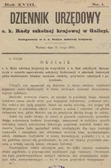 Dziennik Urzędowy c. k. Rady szkolnej krajowej w Galicyi. 1914, nr 1