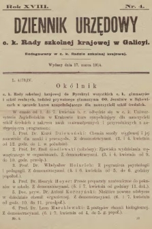 Dziennik Urzędowy c. k. Rady szkolnej krajowej w Galicyi. 1914, nr 4