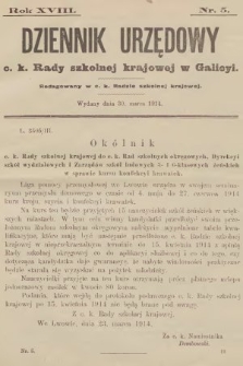 Dziennik Urzędowy c. k. Rady szkolnej krajowej w Galicyi. 1914, nr 5