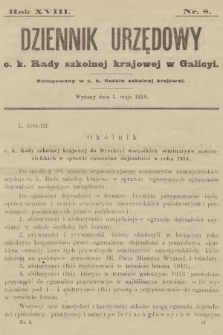 Dziennik Urzędowy c. k. Rady szkolnej krajowej w Galicyi. 1914, nr 8