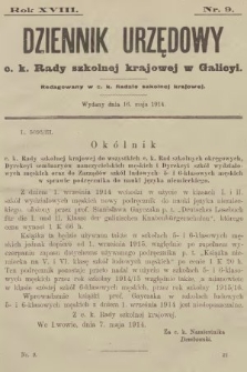 Dziennik Urzędowy c. k. Rady szkolnej krajowej w Galicyi. 1914, nr 9