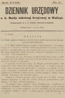 Dziennik Urzędowy c. k. Rady szkolnej krajowej w Galicyi. 1914, nr 11