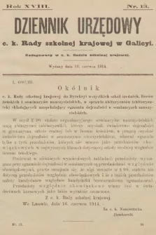 Dziennik Urzędowy c. k. Rady szkolnej krajowej w Galicyi. 1914, nr 13