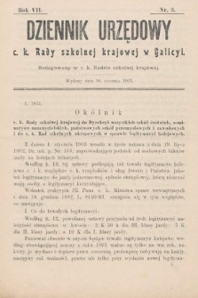 Dziennik Urzędowy c. k. Rady szkolnej krajowej w Galicyi. 1903, nr 3